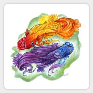 Floral Betta Fish Sticker